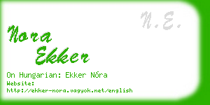 nora ekker business card