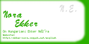 nora ekker business card